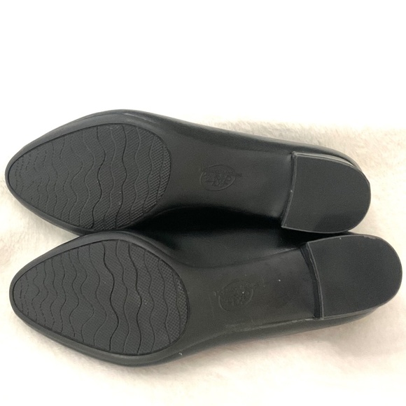BLACK CASUAL MINIMALIST COMFORT SLIP ON CHUNKY BLOCK HEEL DRESSY LOAFER SZ 8.5M - Picture 12 of 12